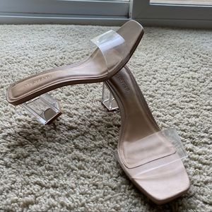 Clear/nude heels
